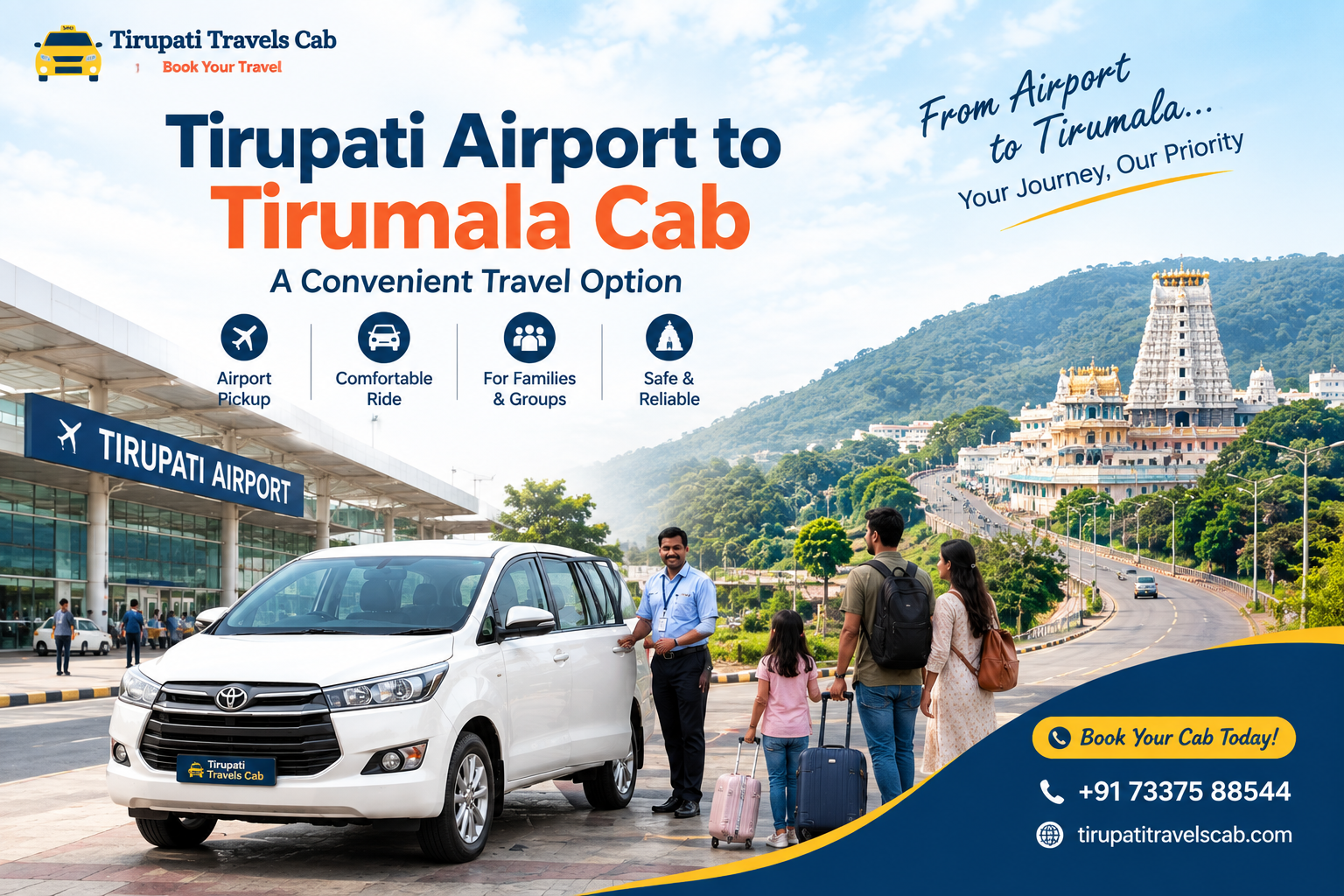 Tirupati Airport to Tirumala Cab service
